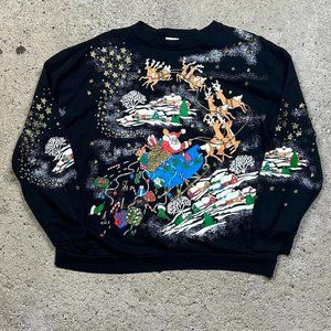 vintage christmas scene crewneck